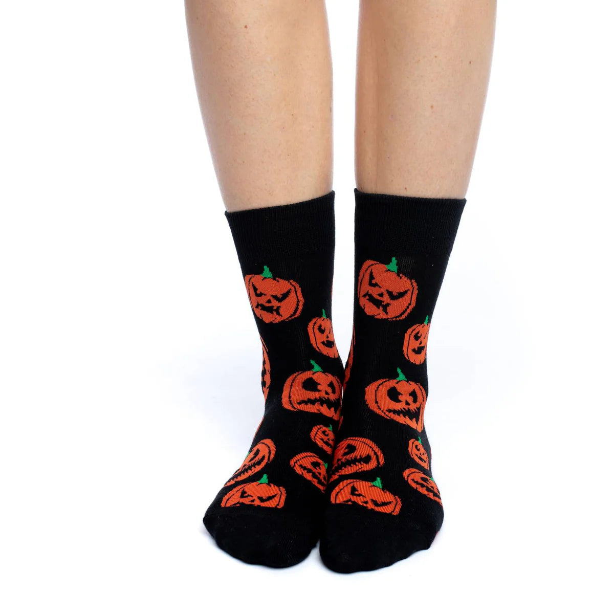 Halloween Pumpkins Crew Socks - Women's 5-9