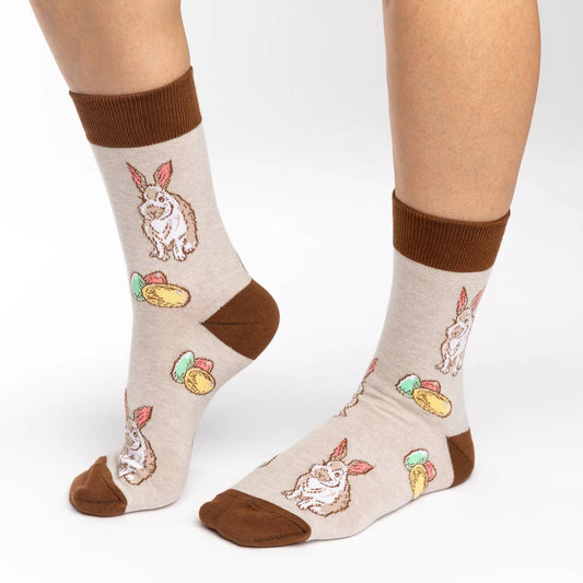 Easter Bunny Eggs Crew Socks - Women's 5-9