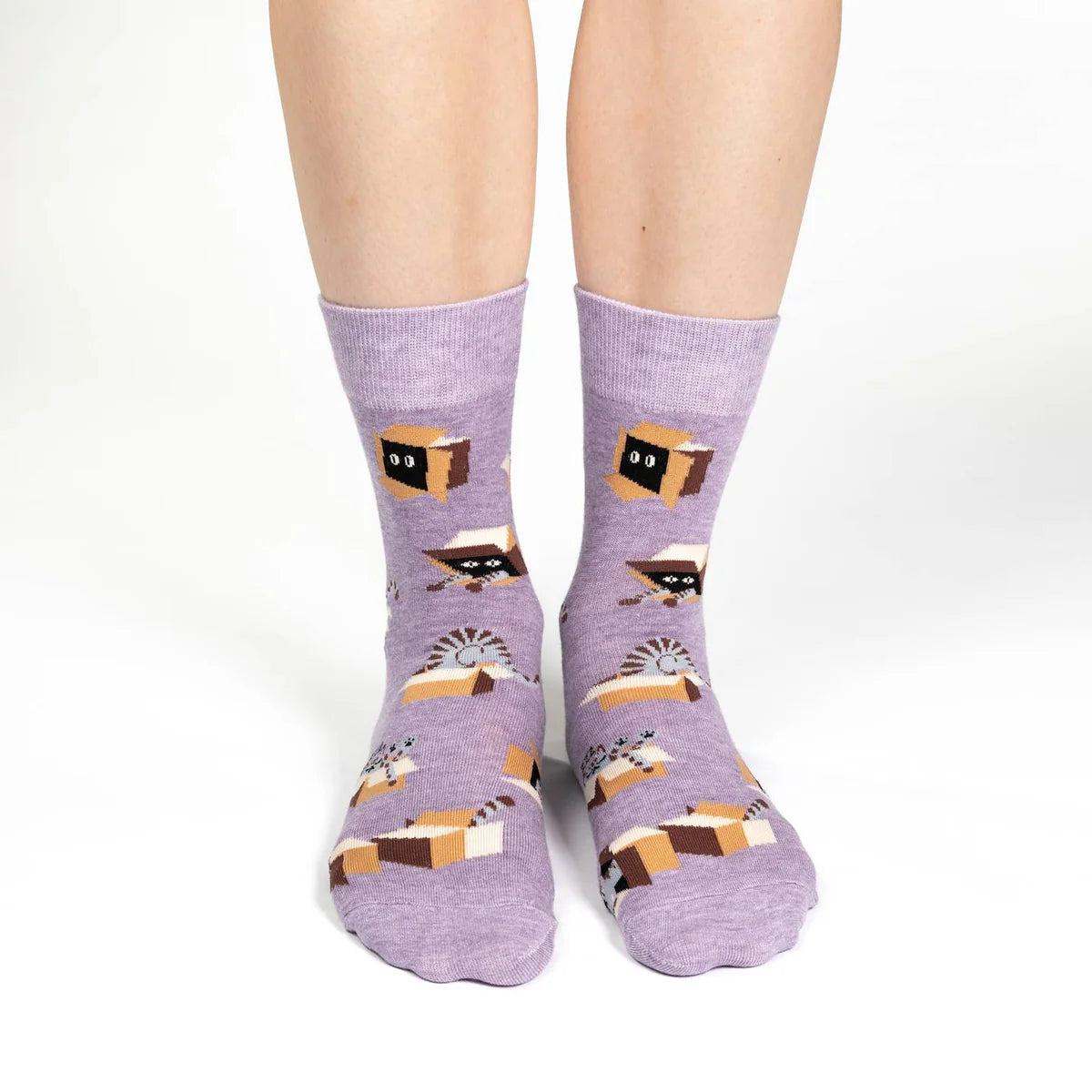 Cat in a Box Crew Socks - Women's 5-9