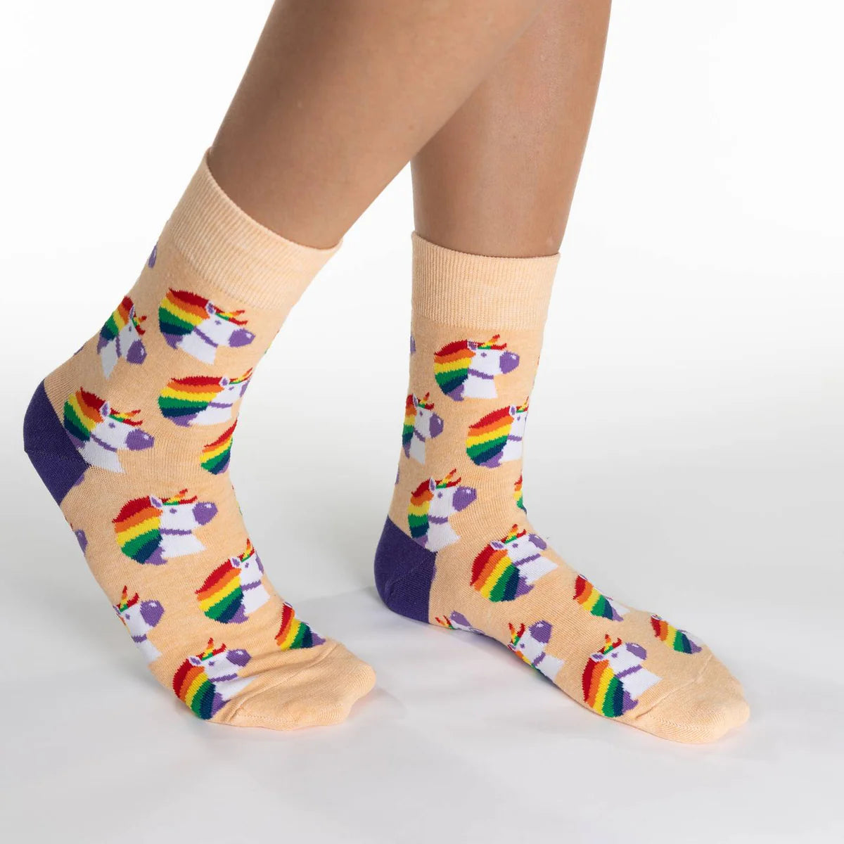 Rainbow Unicorn Crew Socks - Women's 5-9