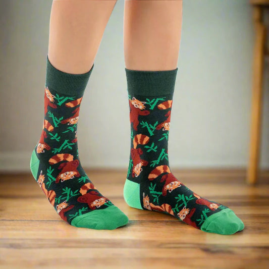 Playful Red Pandas Socks - Women's 5-9