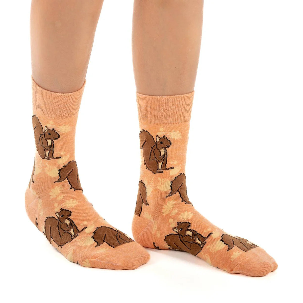 Orange Squirrel Socks - Women's 5-9