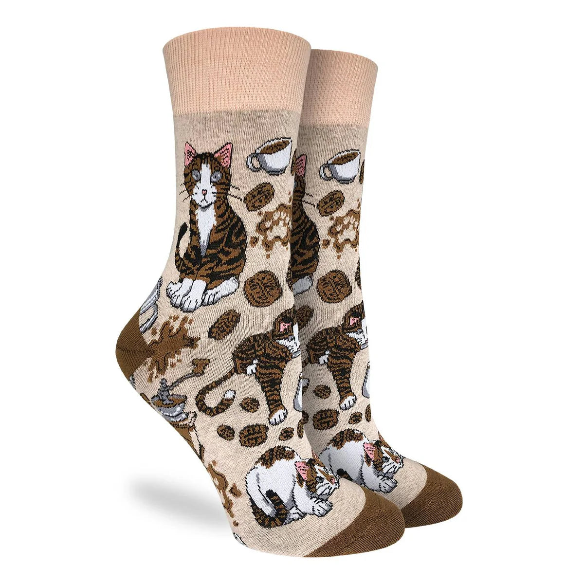 Coffee Cats Crew Socks - Women's 5-9