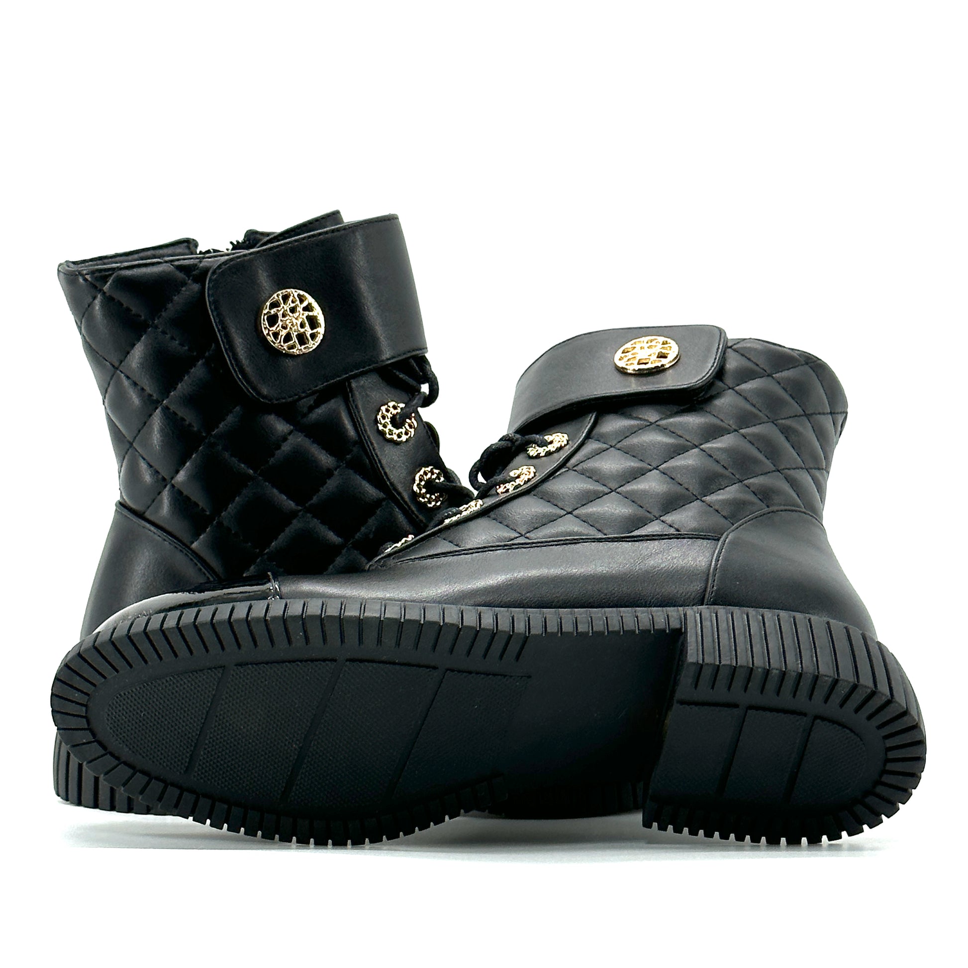 Couture Quilted Boot - Black  Shop Aqua-flex at The Grinning Goat Vegan  Boutique