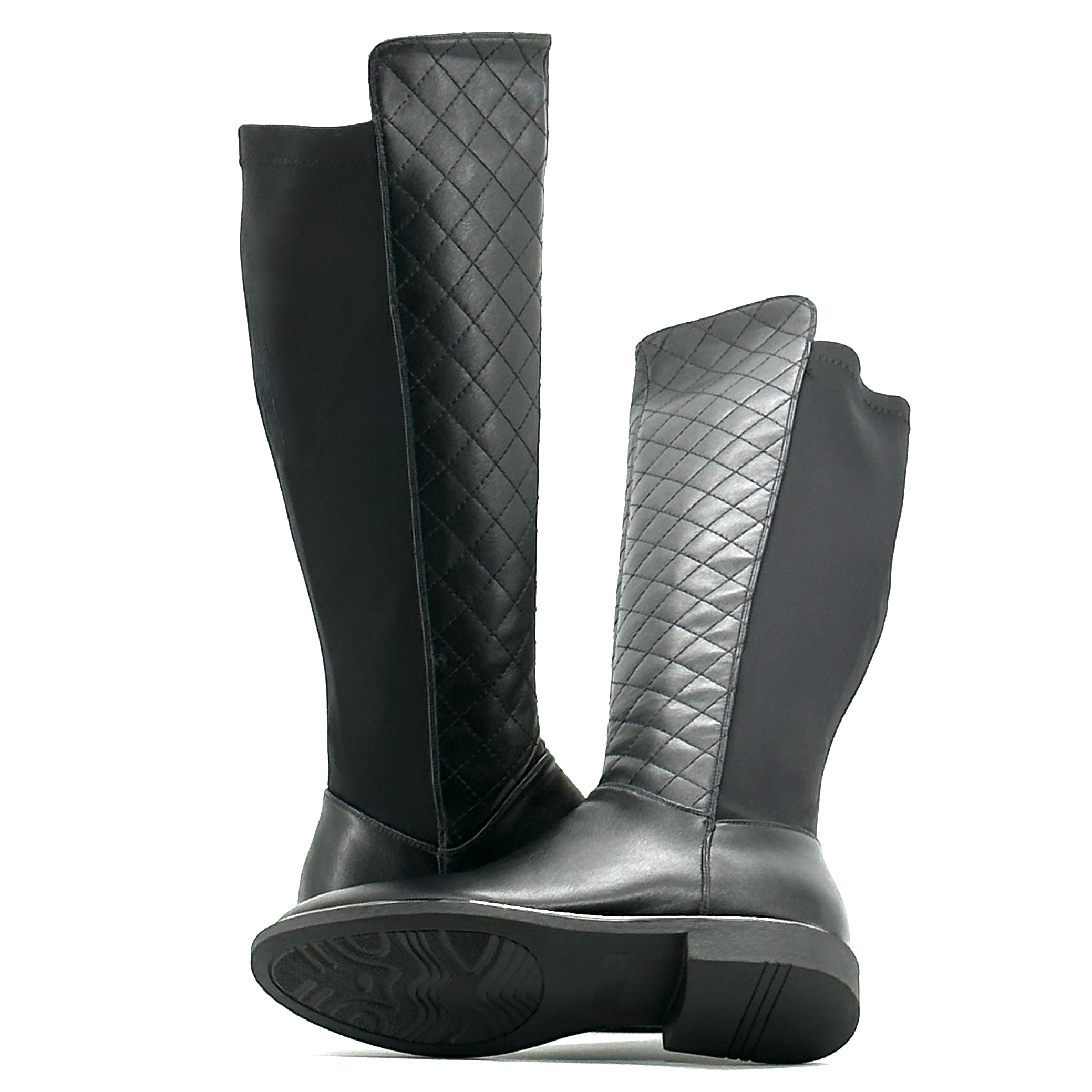 Black quilted clearance boots