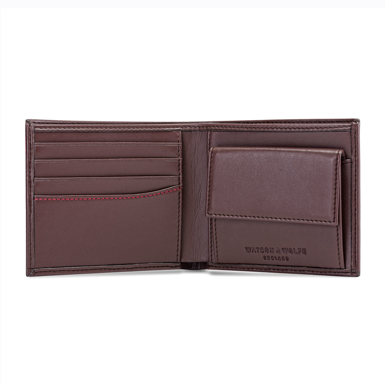 Brown wallet with outlet coin pocket